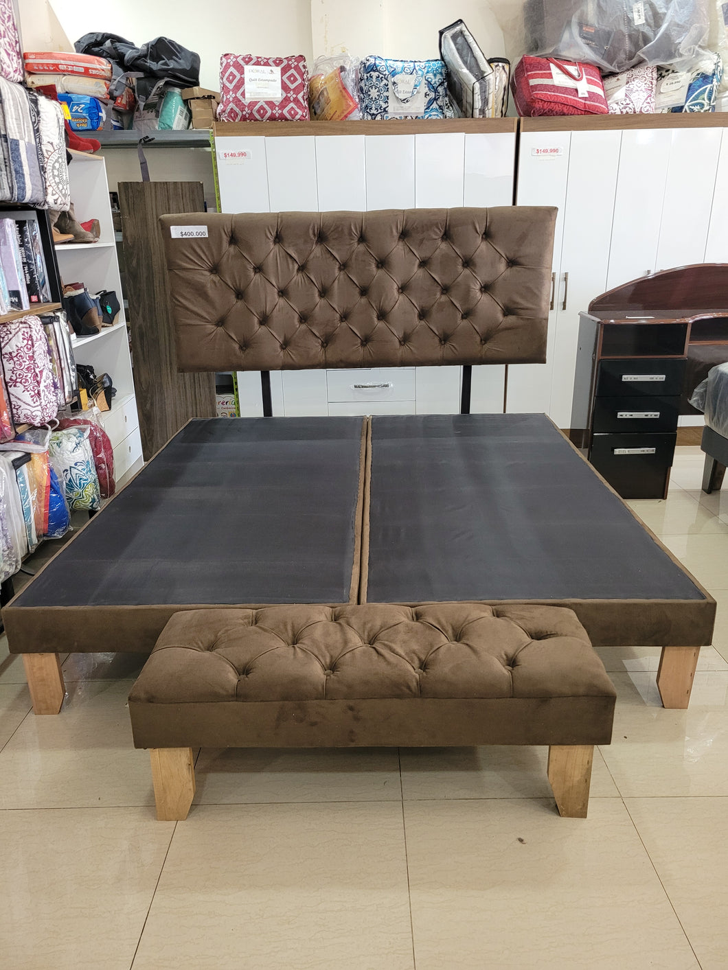 CAMA KING CAFE BASES RESPALDO BANQUETA