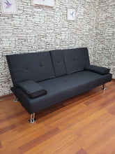 Cargar imagen en el visor de la galería, SOFA CAMA CHELSEA NEGRO LINO
