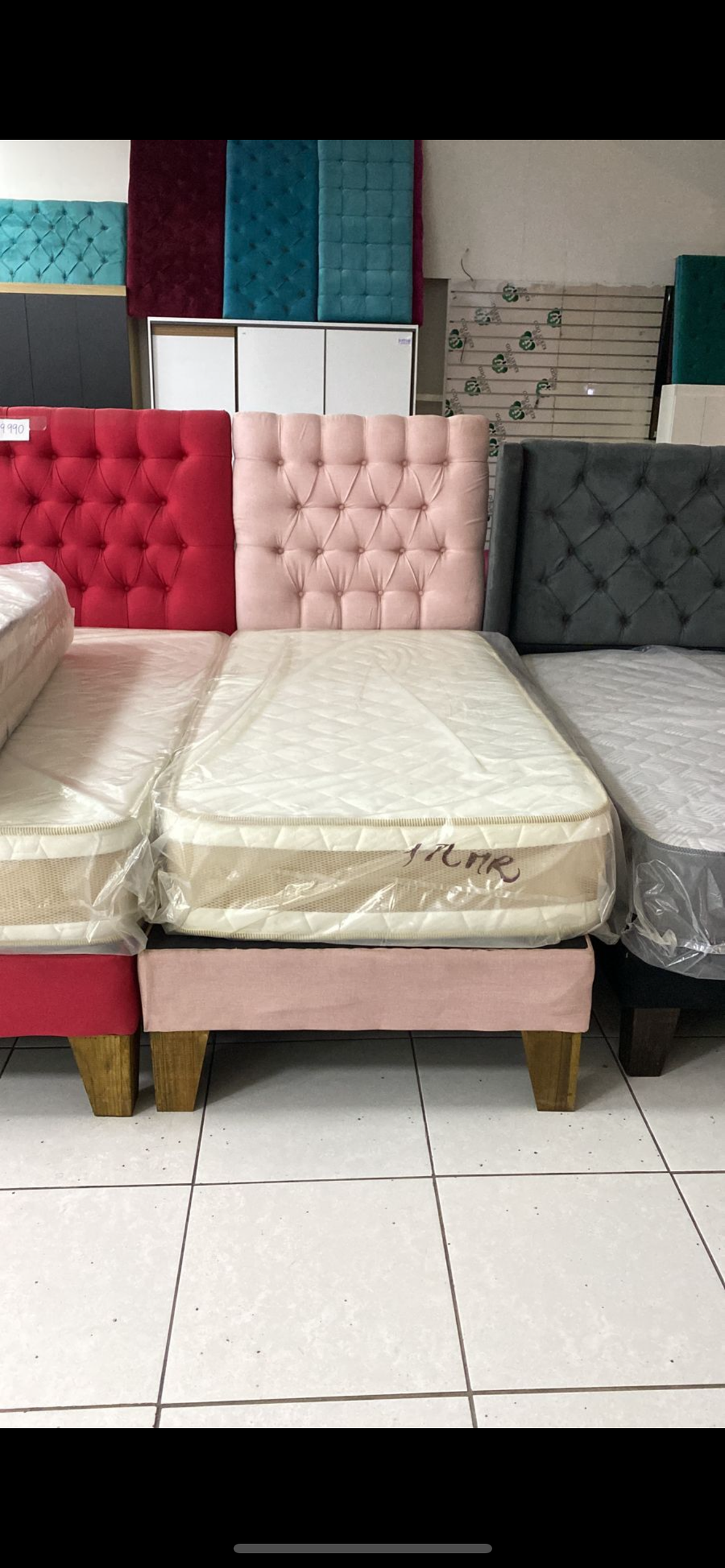 Cama rosa 1 plaza + colchón premium